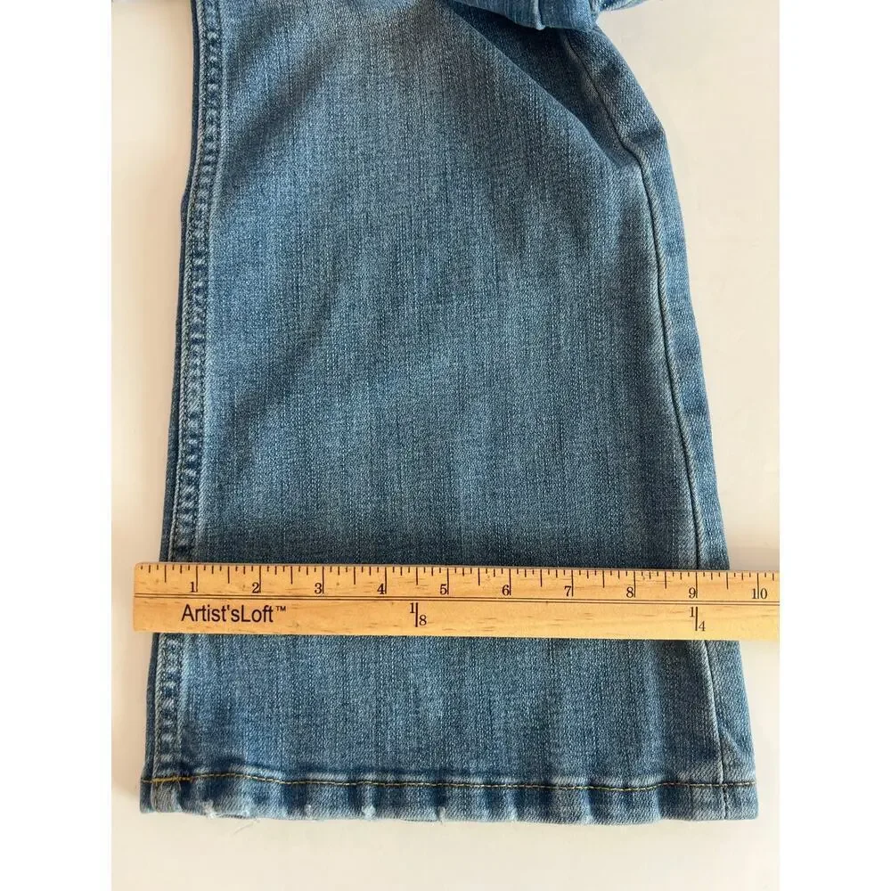 AREOPOSTALE HIGH RISE FLARE LEG JEANS MEDIUM LIGHT BLUE SIZE 8